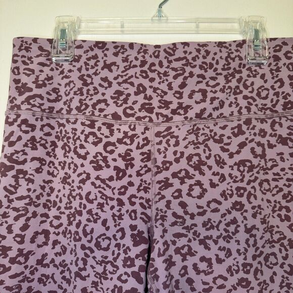 ATHLETA woman's sz XL Elation ultra high rise leopard flora mauve tights legging - Picture 5 of 13